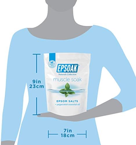 Epsoak Muscle Soak 4 lbs. - Speed Muscle Recovery, Soothe Aching Muscles, and Reduce Inflammation with Epsom Salt & Premium Eucalyptus & Peppermint Essential Oils (Qty 2 x 2 lb. Bags)