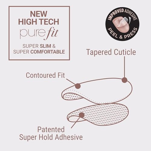 KISS imPRESS No Glue Mani 30 Pcs Press On Nails, Medium Squoval Design Nail, Solid Pure White Print, Simple Peel & Press Easy Apply, Hassel-Free Removal, Essential Tools Included