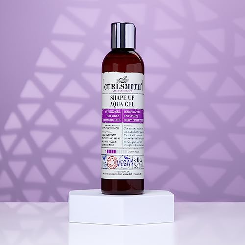 CURLSMITH – Shape Up Aqua Gel, Lightweight Styling Gel with Proteins for Damaged Hair (8 fl oz)