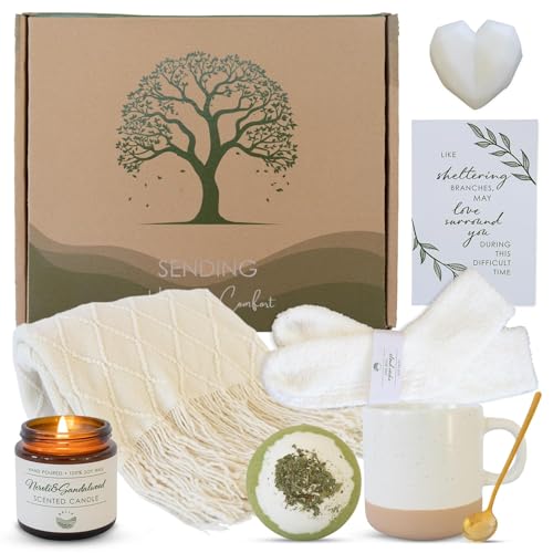 Sympathy Gift Basket for Women-Get Well Soon, Comfort Gifts for Grieving Friends, Women Birthday Gifts, Condolence-Encouragement Gift for Sick Friends and Loved One's, Get Well Soon Care Package