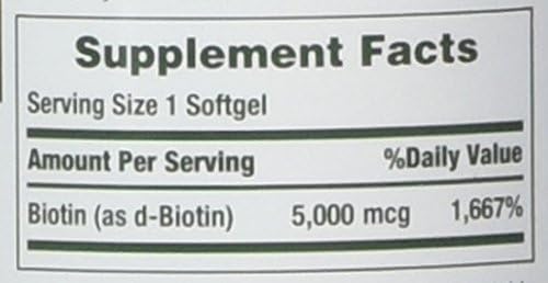 Nature's Bounty Biotin 5000 mcg, 60 Quick Dissolve Tablets (Pack of 2)