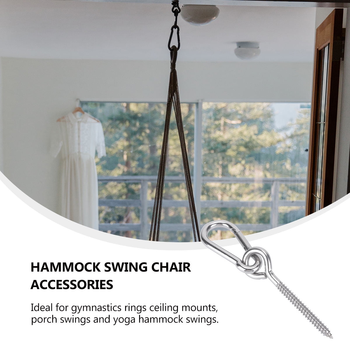 Clispeed 4Pcs Hangers Stainless Steel Fixing Accessories for Hammock