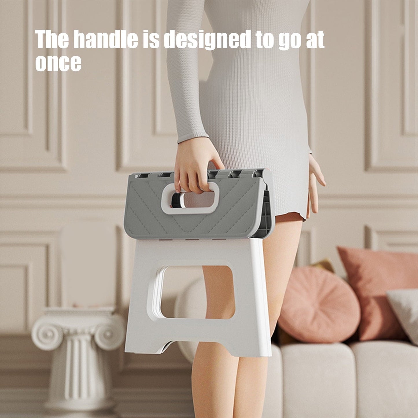 VANLOFE Foldable Step Stool for Adults, Portable Plastic Small Step Stool – Lightweight Compact Small Stool for Camping, Outdoor, Home, Low Stool with Non-Slip Base, Supports 250lbs, Easy Storage