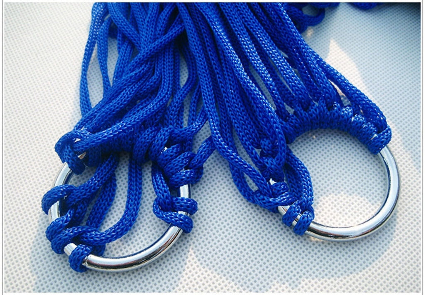 OAVQHLG3B Camping Hammock, Nylon Mesh Rope Hammock Comfortable Hanging Bed for Outdoor Camping Net