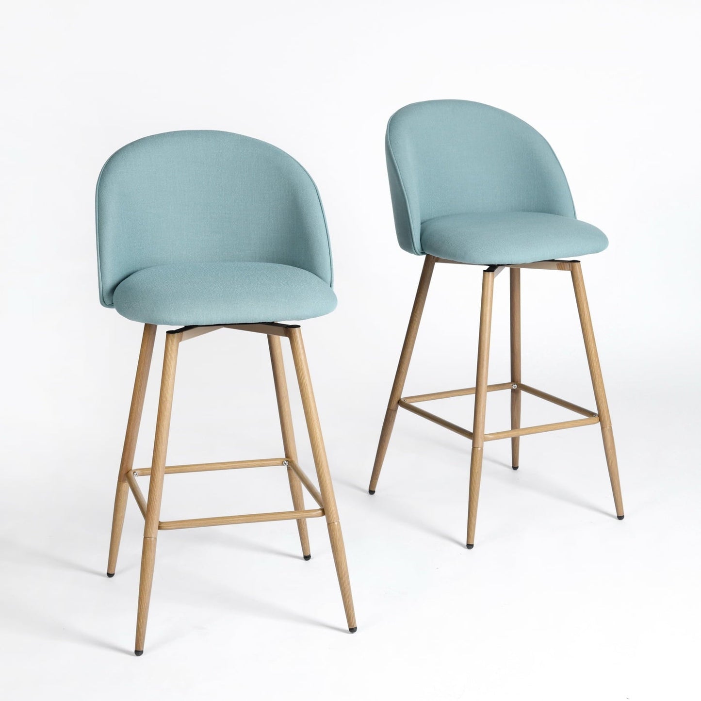 Homy Casa 2-Pack Swivel Patio Bar Stools, 26" Outdoor Bar Chairs for Backyard, Balcony, Bistro