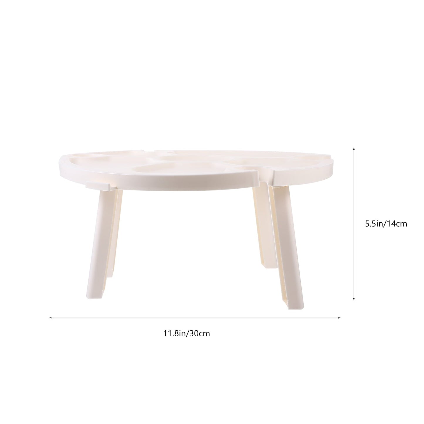STRANDCHIC Portable Foldable Picnic Table for Home Use Lightweight Plastic White Outdoor Wine Table 27.5 x 16.5 inches