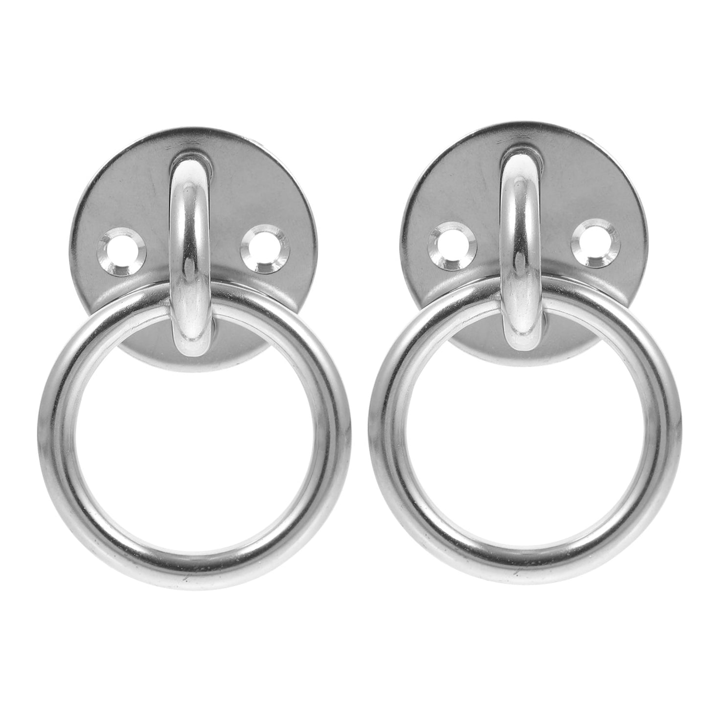 FUEENIRVA Round Pad Ring 2Pcs for Hammock Mount Part Heavy Duty Silver
