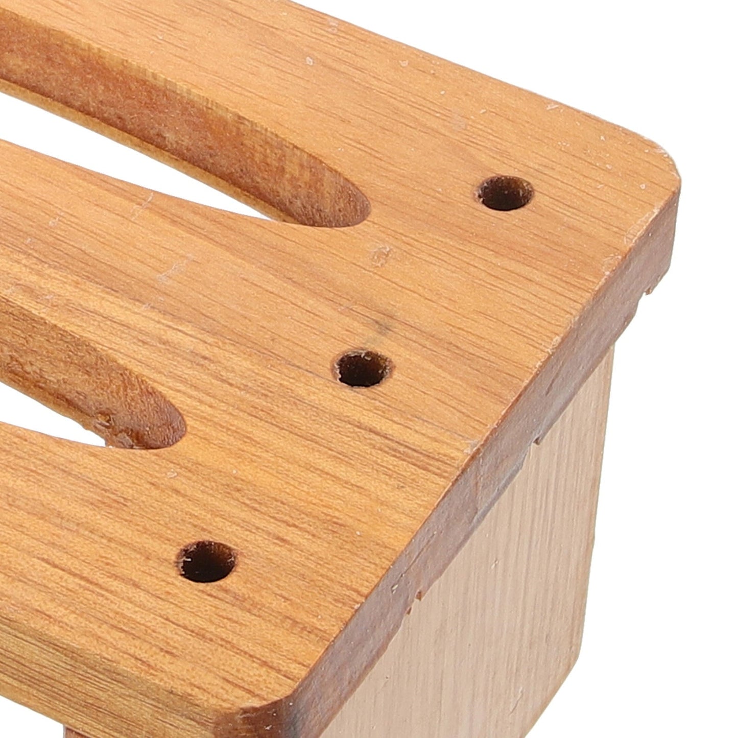 FRCOLOR Khaki Small Wood Stool for Home Use Sturdy and Compact Practical Design 12.5 Inches