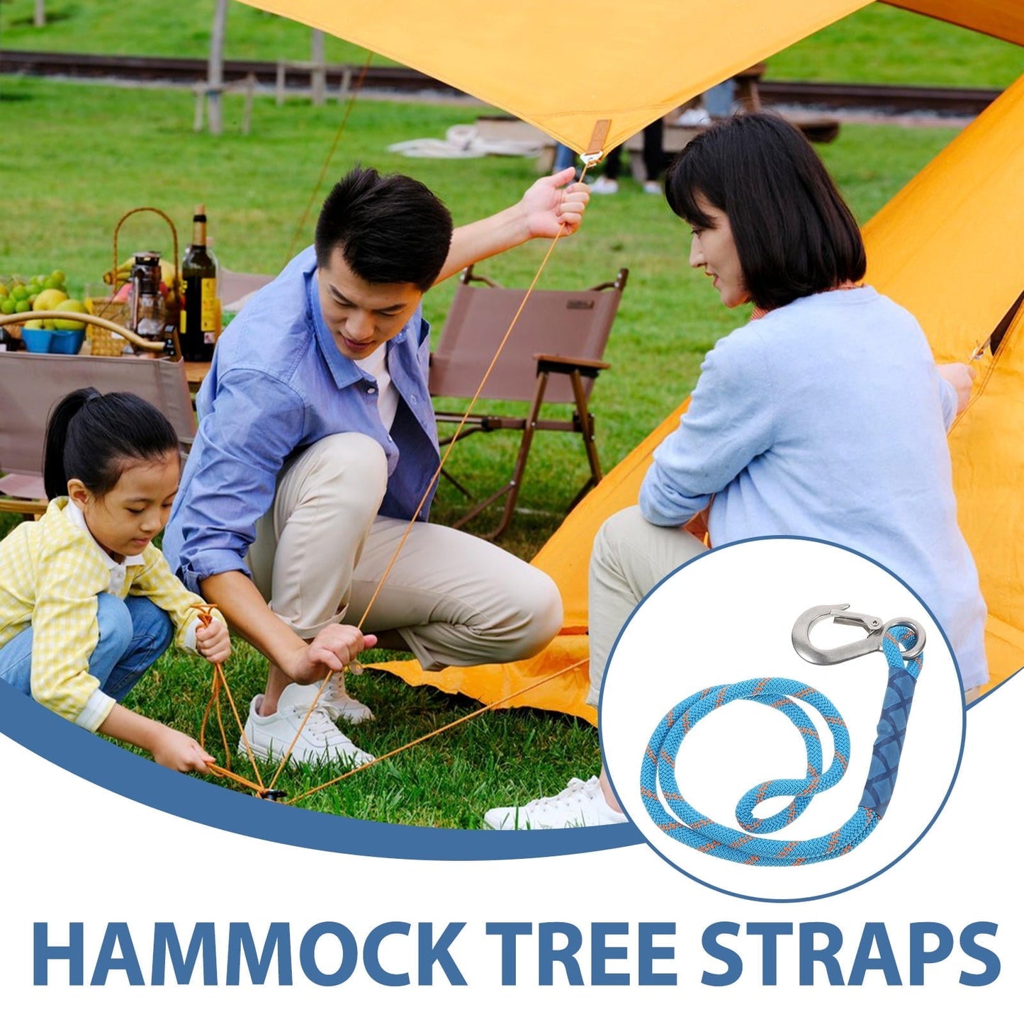 Amosfun tree safety strap Tree Swing Strap Stainless Steel Outdoor Activities 1Set