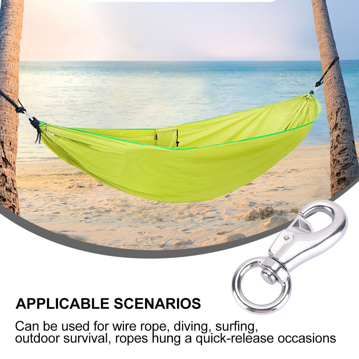 SWETRACE 1Set Metal Hanging Chair Swivel Hook for Wire Rope Applications Silver 3.9x1.4x0.6 Inch