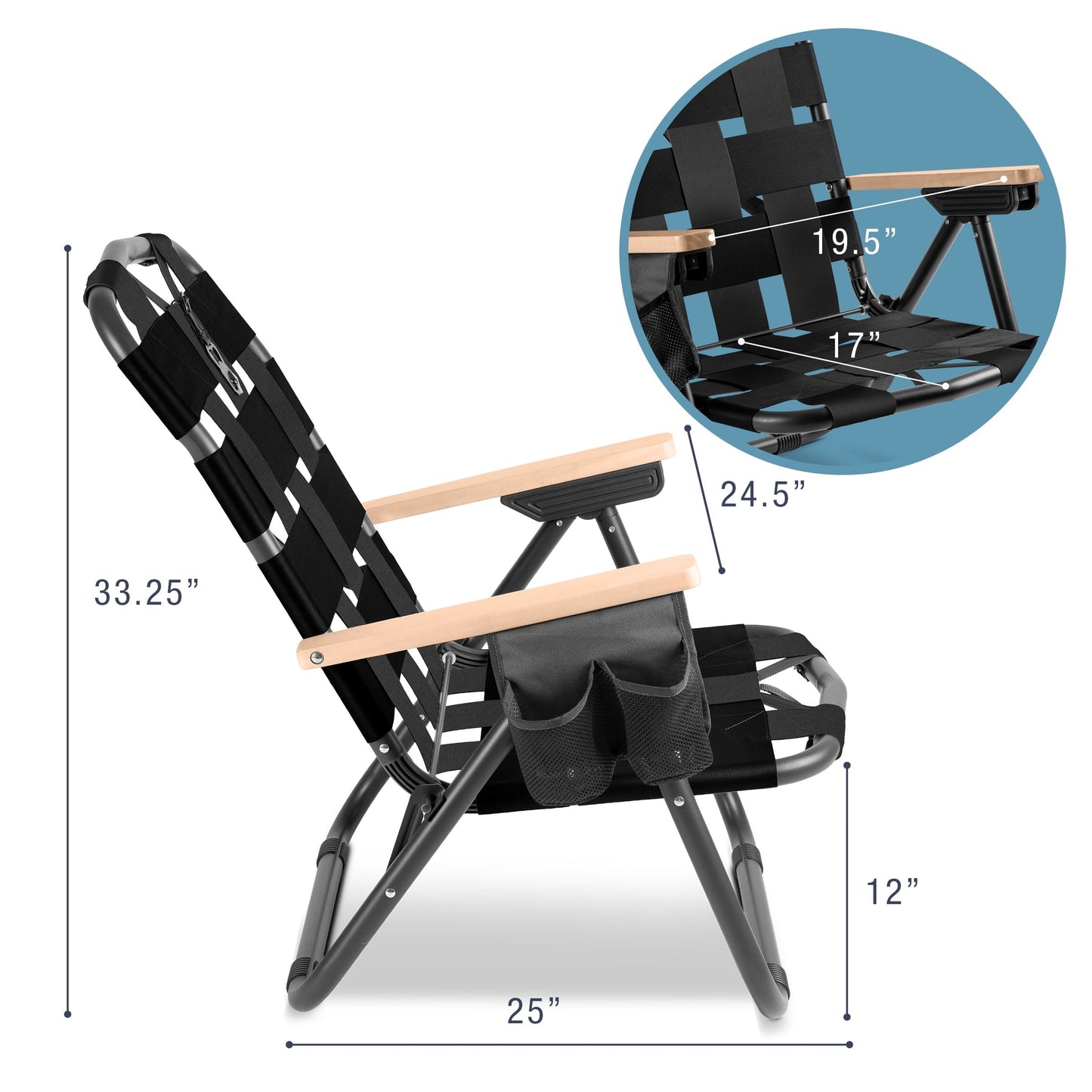 CleverMade KOVE Outdoor Chair - Midnight Black (1PK)