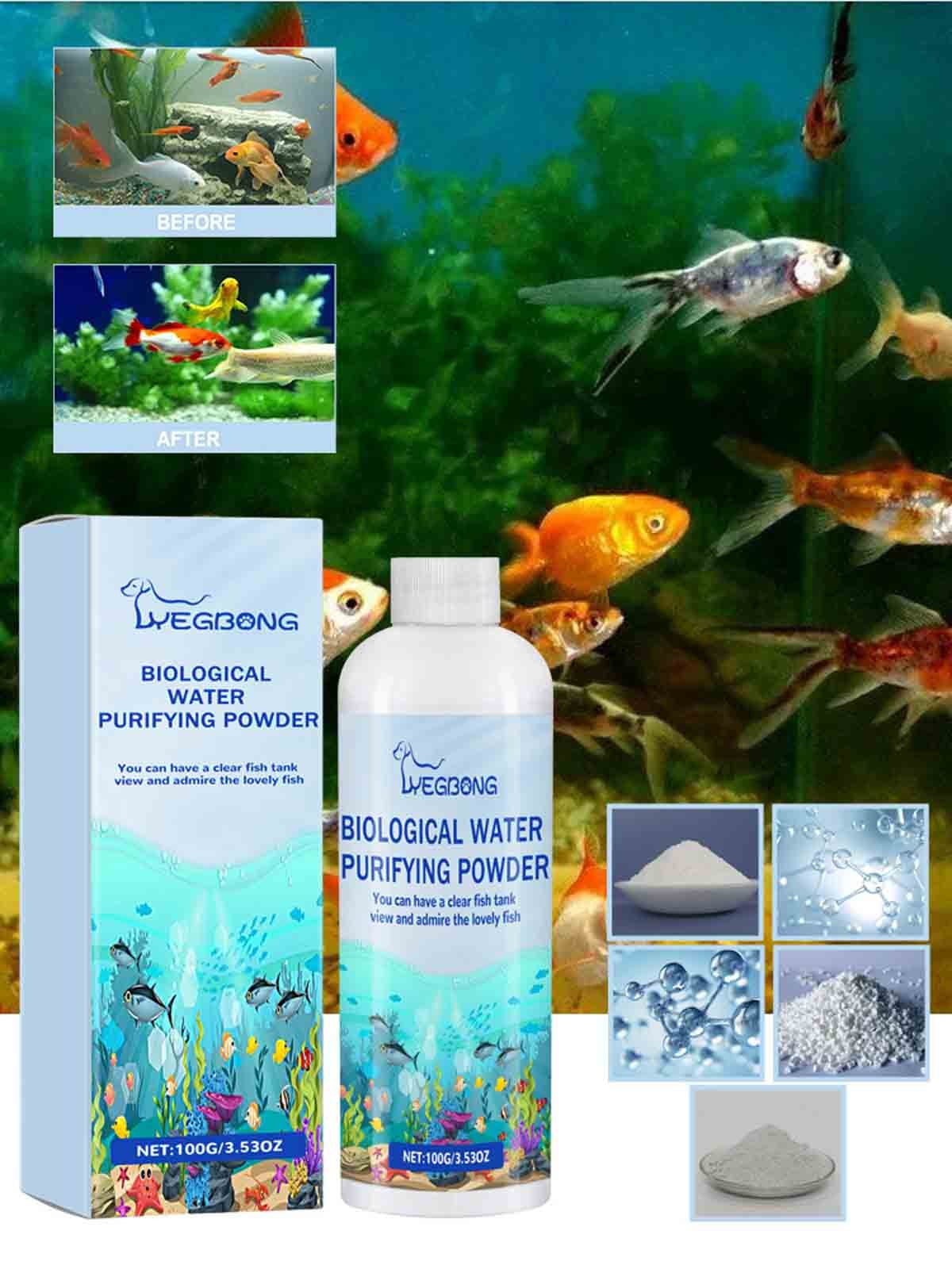Fish Tank Water Purifier Seaweedcide Powder | Aquarium Algae Remover | Water Clarifier Non-Toxic Formula | Improves Water Quality | Safe for Fish & Plants | 1 pack Powder | Easy to Use