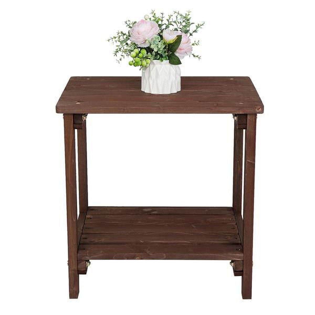Rectangular Wood Side Table, Sturdy, Versatile for Bedroom, Living Room & Office , Light Brown