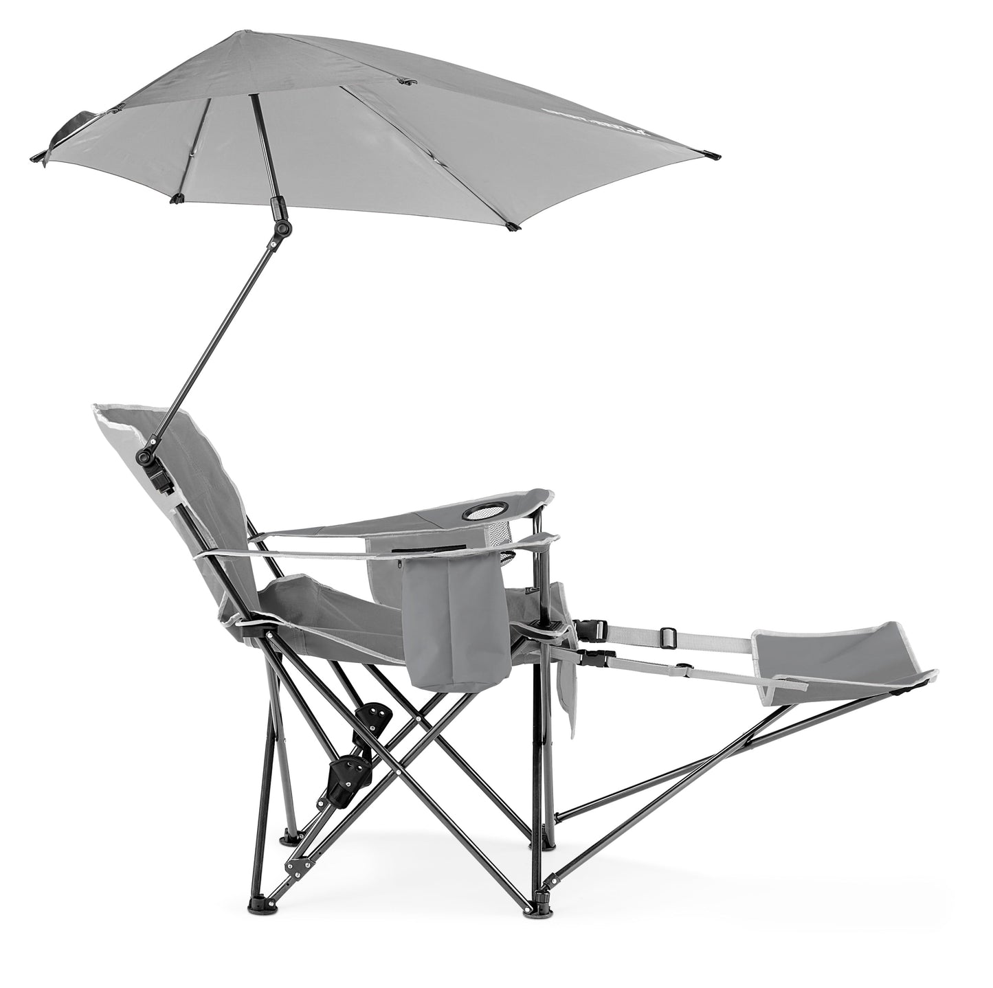 Sport-Brella Grey Camping Chair, with Clamp-On Sun Shade