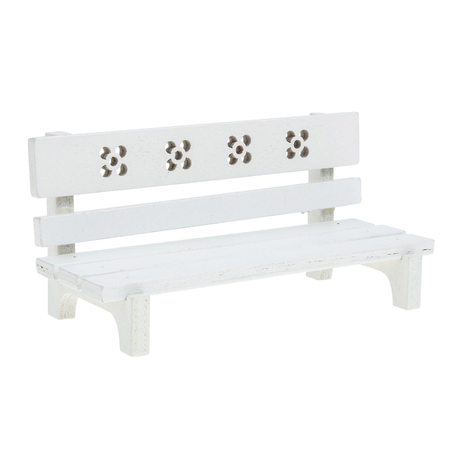 TINKSKY Micro Landscaping Decor Small Bench Miniature Garden Bench White Plastic 1Set Rustic Scene Layout