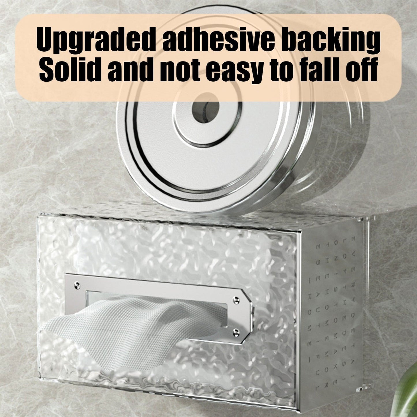 Foqnuq Tissue Box Household Organizer Transparent Plastic Wall Mounted Non-Perforated for Living Room Bathroom Coffee Table Outdoors