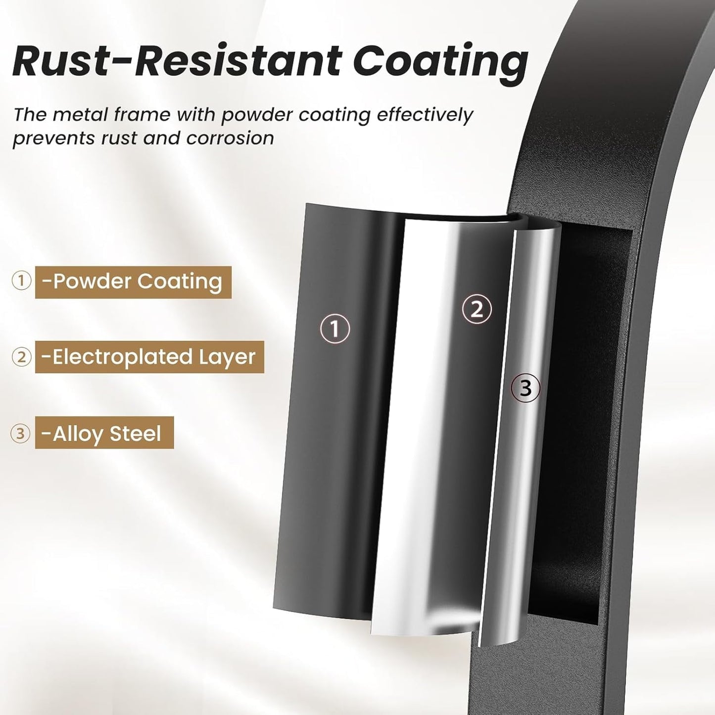 STARY Outdoor Bar Stools Set of 2, Swivel Patio Barstools with Textile Fabric,Ergonomic Comfort Bar Height Tall Outdoor Stools for Balcony,Brown