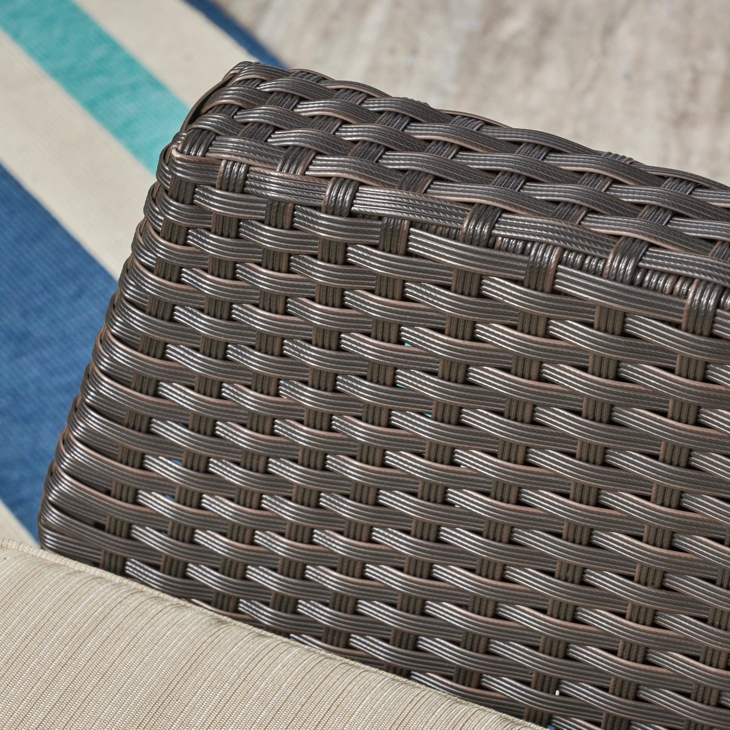 BARONAGE Outdoor Rope and Steel Club Chairs, MARTA 3 SEATER Brown