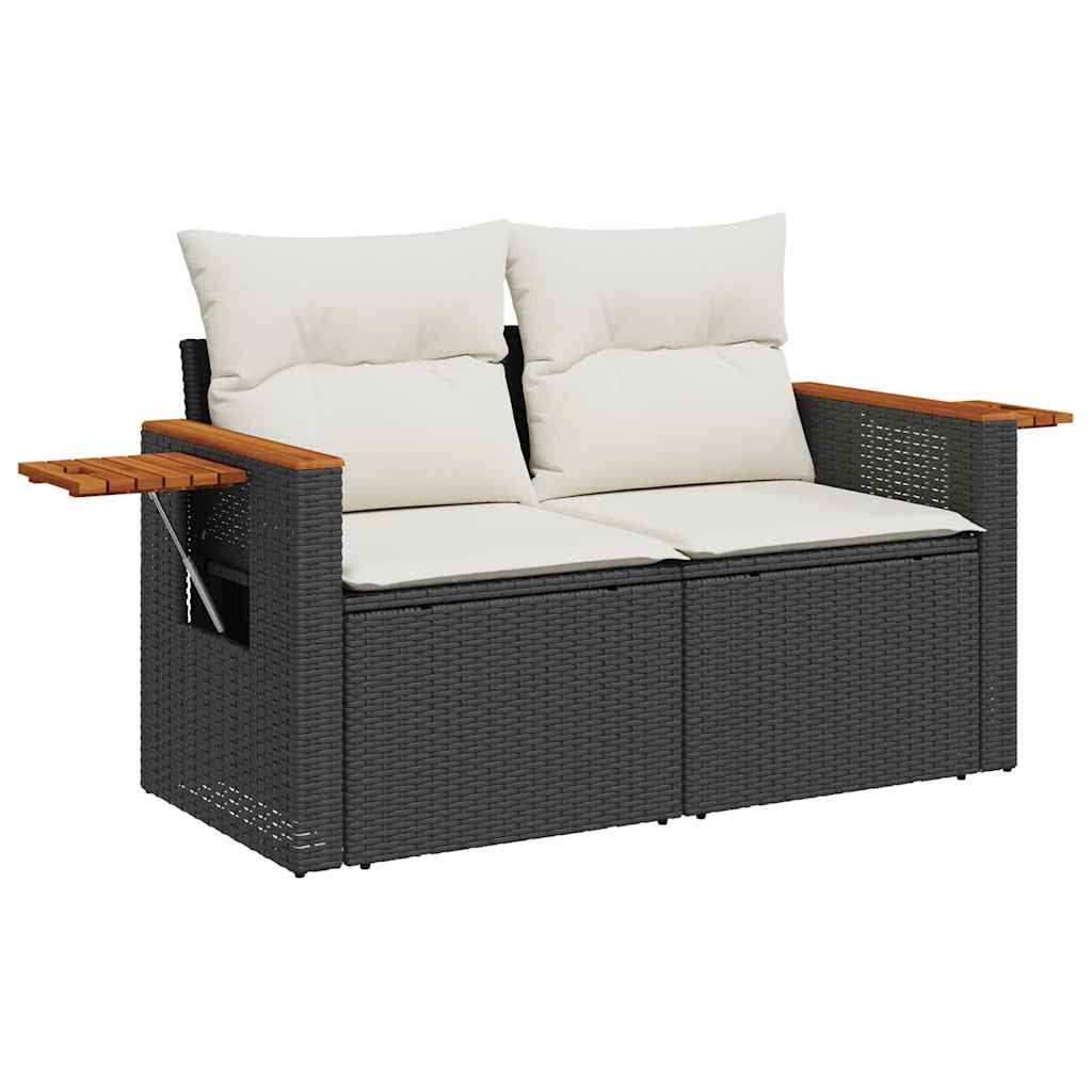 vidaXL Garden Sofa Set Black