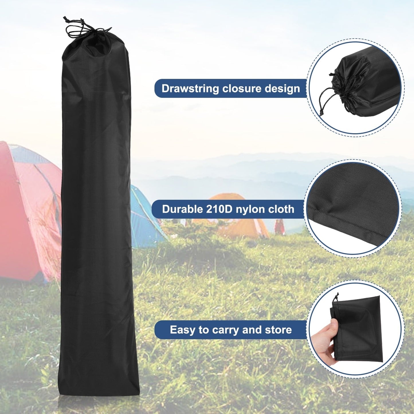 2 pcs Camp Chair Replacement Bag 31" x 8" Nylon Carrying Bag Outdoors Folding Chair Cover Tripod Case Bag Black