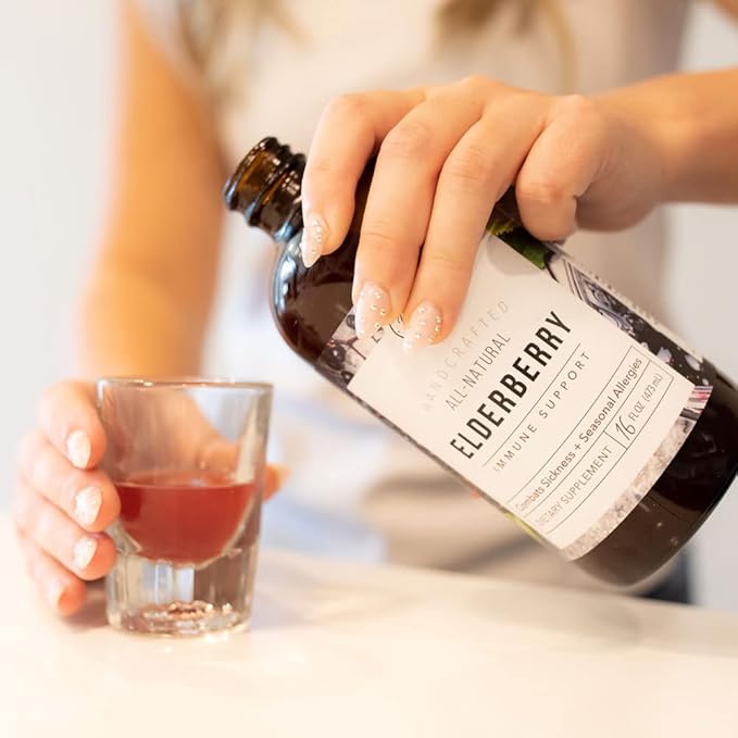 Rowe Casa Organics - Elderberry Immune Support, All Natural Elderberry Syrup with Antioxidants, Zinc and Vitamin C, for Kids and Adults (16 Fl Ounces)