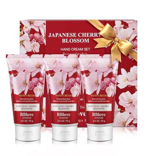 Hand Cream Moisturizing Luxury Set - 3PCS x 2.5oz Japanese Cherry Blossom Lotion. Nourishes Dry Hands, Travel-Sized