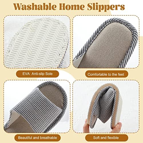 Mepase 8 Pairs Disposable House Slipper for Guests Open Toe Breathable Comfortable Spa Slippers for Indoor Home