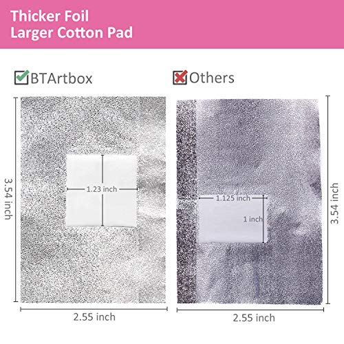 Gel Nail Polish Remover - Gel Polish Remover Wraps BTArtbox Nail Foil Wraps 200 Pcs Soak Off Gel Remover with 1 Pcs Cuticle Pusher for Removing Nail Polish at Home