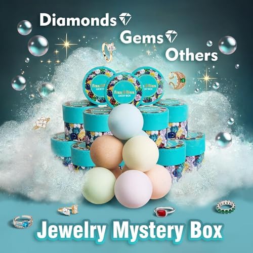 Fizz & Rizz Jewelry Mystery Bath Bomb:Surprise Rings,Necklaces, Earrings,Bracelets and Chance to Reveal High-Value Jewelry Bath Bomb Perfect Gifts for Various Occasions