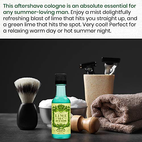 Clubman Pinaud Lime Sec Eau De Cologne – Fresh Citrus Scent, Invigorating After Shave Cologne for Men, 1.7 oz, 2 Pack