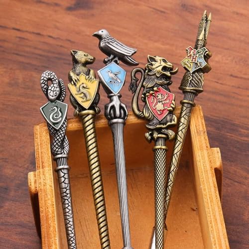 【2 Color Options】 Gifts Potter Metal Makeup Brushes Set Gifts Wi-zard Wand Makeup Brushes Set for Women Magic Eye Shadow Eyeliner Blending Lip Brush - Brushes Holder Pot Not Included