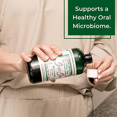 Simply Silver Mouthwash Spearmint Flavor- Nano Hydroxyapatite Formula, All Natural Colloidal Silver Mouthwash Chemical, Alcohol, Fluoride, and BPA Free, 16 oz