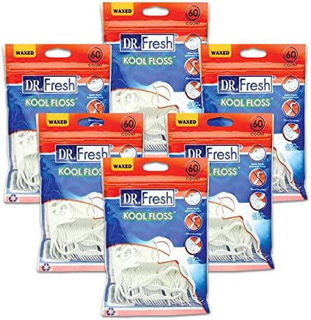 Dr. Fresh Kool Floss Picks 60 Count (6 Packs, 360 Counts)