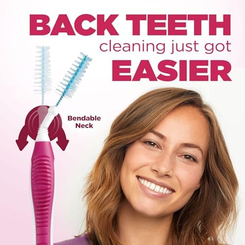 GUM Proxabrush Go-Betweens - Moderate - Interdental Brushes - Soft Bristled Dental Picks for Plaque Removal Health - Safe for Braces & Dental Devices, 10ct (Pack of 6)