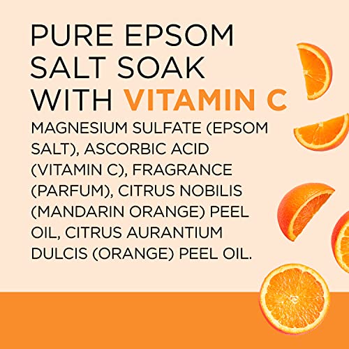 Dr Teal's Pure Epsom Salt Soak, Glow & Radiance with Vitamin C & Citrus Essential Oils, 3 lbs (Pack of 4)