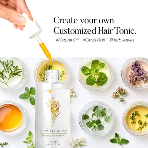 mimosu 97% Rice Water Hair Growth Spray - Fermented Rice Water & Biotin Serum, PHA Toner, Korean hair care Formula, 6.8fl.oz