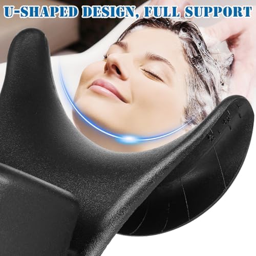 POPETPOP Shampoo Bowl Neck Rest: Soft Silicon Salon Bsink Hair Washing Neck Support - Hair Spa Washing Basin Pillow for Salon Barbershop Home - Comfortable, Black