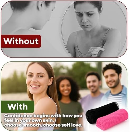 Premium 2X African net Sponge Authentic Exfoliating Body Scrubber for Shower Long Quick Dry 100% Nylon Deep Cleansing Back and Pore Scrubber Bath Sponge for Shower