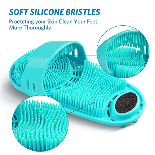 Silicone Shower Foot Scrubber Personal Foot Massage and Cleaning, Non-Slip Foot Scrubber for Men and Women (1PCS Green)