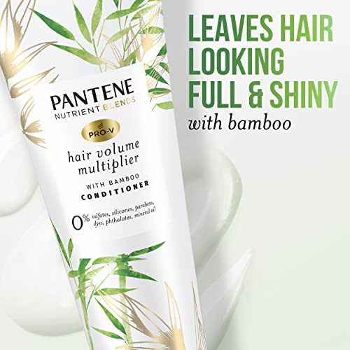 Pantene Sulfate Free Conditioner, Volumizing conditioner for fine or flat hair with Bamboo, Color Safe, 8.0 oz