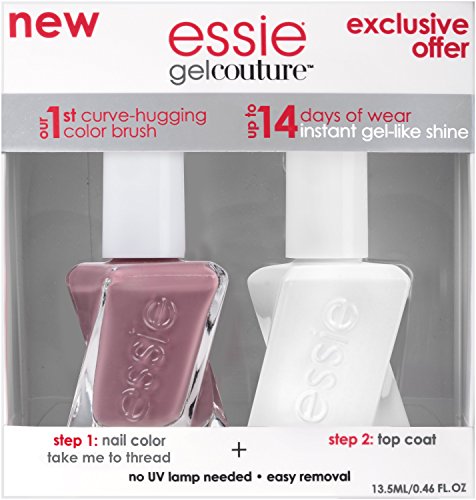 essie Gel Couture Longwear Nail Polish + Top Coat Kit, Take Me To Thread, 0.46 fl. oz.