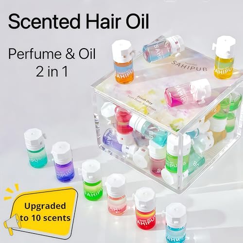 40 Pcs Hair Oil Perfume - 2 in 1 Hair Treatment Oil & Hair Perfume, Avocado Nourishing Moisturizing Shining for Frizz Dry Damaged Hair, Leave-in Hair Fragrance Serum, Long Lasting Scented