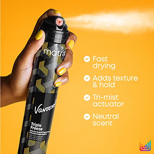 Matrix Vavoom Fast-Drying Triple Freeze Extra Dry Hairspray - Adds Volume and Lift, 24 Hour Hold, Humidity Resistant