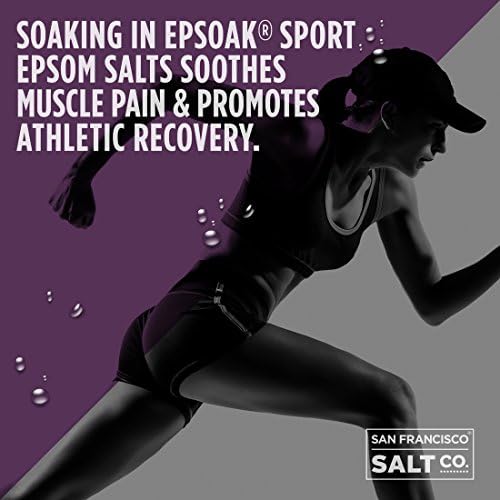 Epsoak Sport Lavender Epsom Salt for Athletes - 5 lbs. Soothing Therapeutic Soak with Lavender Essential Oil