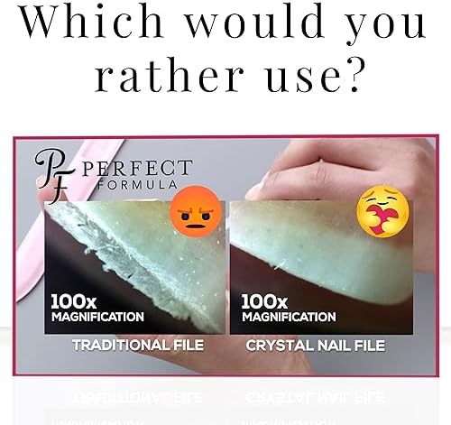 Perfect Formula Glass Nail File (Set of 2) - Crystal Nail Files with Case - High Quality, Professional Czech Glass Nail File