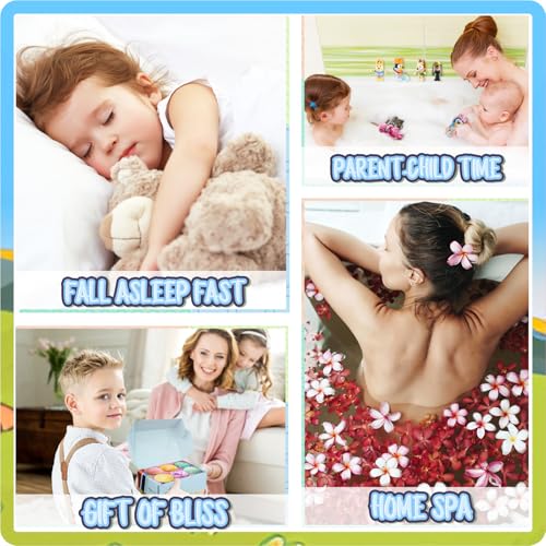 Bath Bombs for Kids: XXL Bath Bombs with Surprise Inside, Organic Bath Bombs Rich in Natural Essential Oils, Kids Bath Bombs Gift Set for Dry Skin Moisturize, Gifts Card for Kids (6 Pcs)