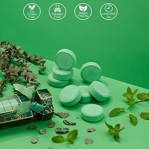 Shower Steamers, 8 Essential Oils Shower Bombs in Eucalyptus, Tea Tree, Spearmint & Peppermint - Gifts for Women & Men, Self Care, Stress Relief & Relaxing Gifts, Aromatherapy Bath Bombs