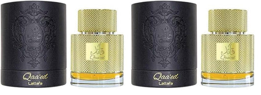 Lattafa Perfumes Qaa'ed for Unisex Eau de Parfum Spray, 3.4 Ounce (Pack of 2)