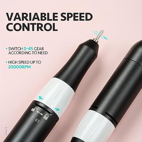 GAOY Cordless Nail Drill, Electric Nail File with 6 Drill Bits for Acrylic and Gel