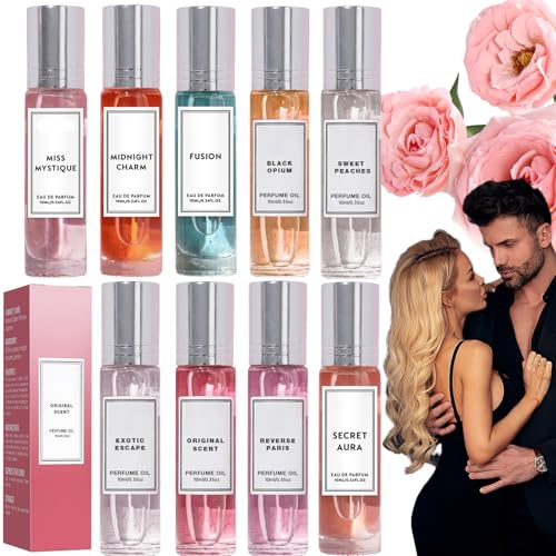 Pheromone Perfume Collection,Roll On Pheromone Perfume for Women,Long-Lasting Enhanced Scents Pheromones Collection(10set) (9PACK)